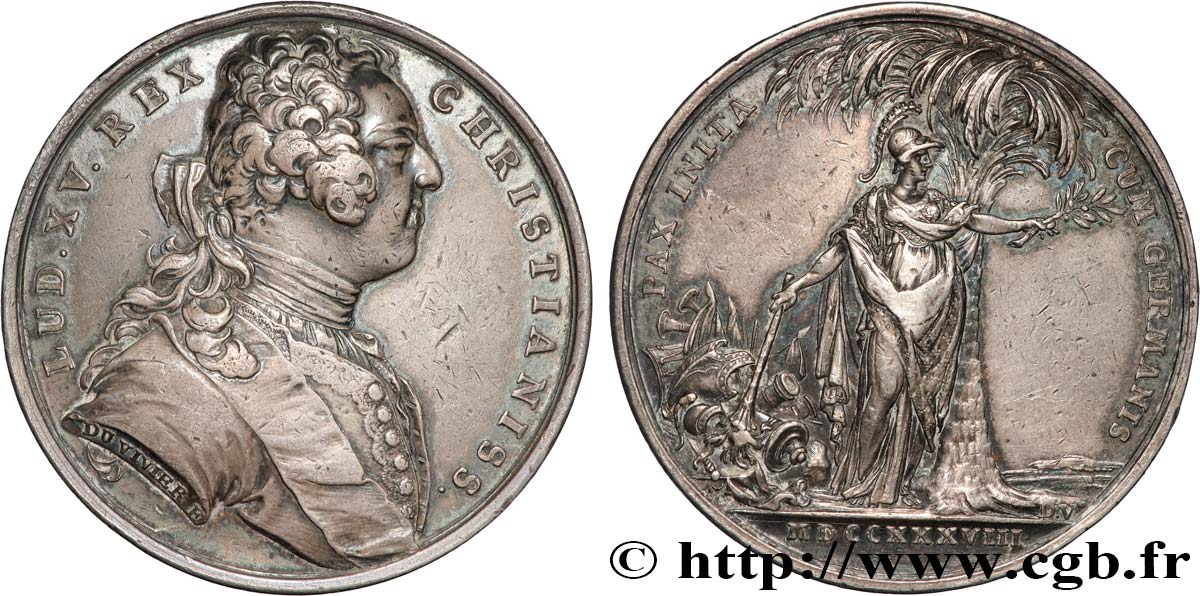 LOUIS XV THE BELOVED Médaille, Paix conclue avec l’Allemagne XF