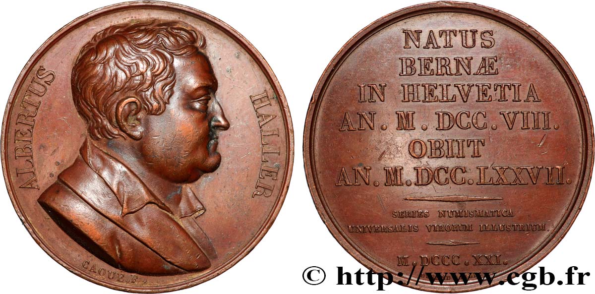 SÉRIE NUMISMATIQUE DES HOMMES ILLUSTRES Médaille, Albertus Haller TTB