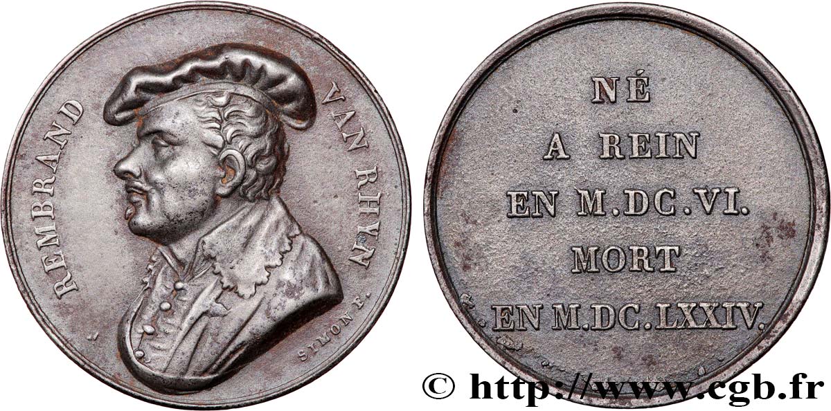 ARTISTES : GRAVEURS, PEINTRES, SCULPTEURS Médaille, Rembrandt Harmenszoon van Rijn XF
