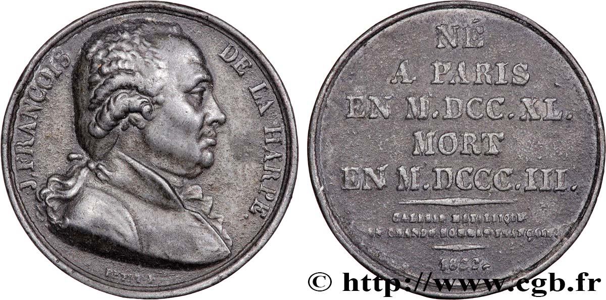 GALERIE MÉTALLIQUE DES GRANDS HOMMES FRANÇAIS Médaille, Jean-François de La Harpe TTB/TB+
