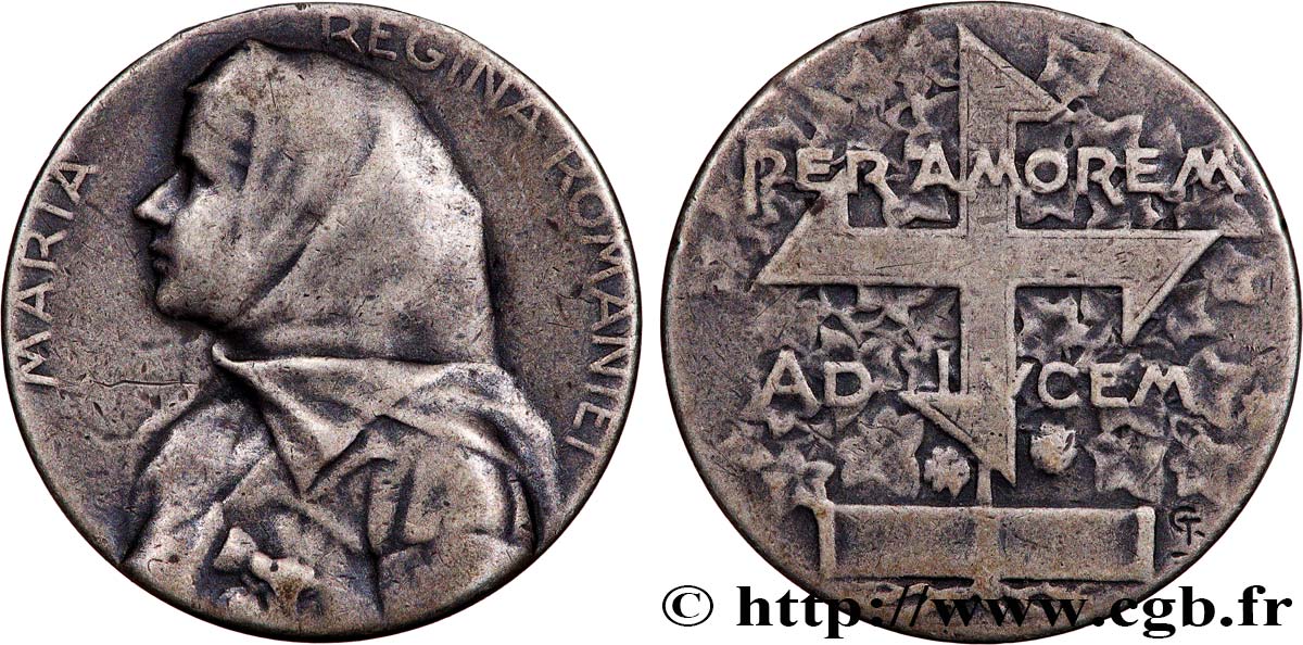 ROMANIA - FERDINAND I Médaille, Maria, Reine de Roumanie VF