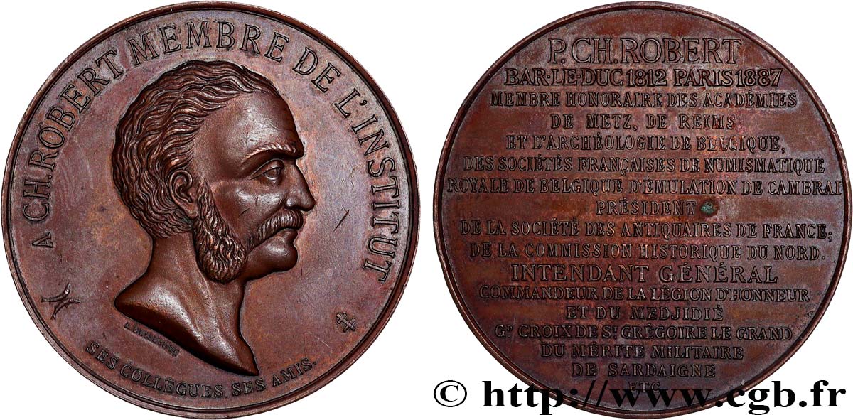 TROISIÈME RÉPUBLIQUE Médaille, Hommage à Charles Robert, membre de l’Institut TTB+