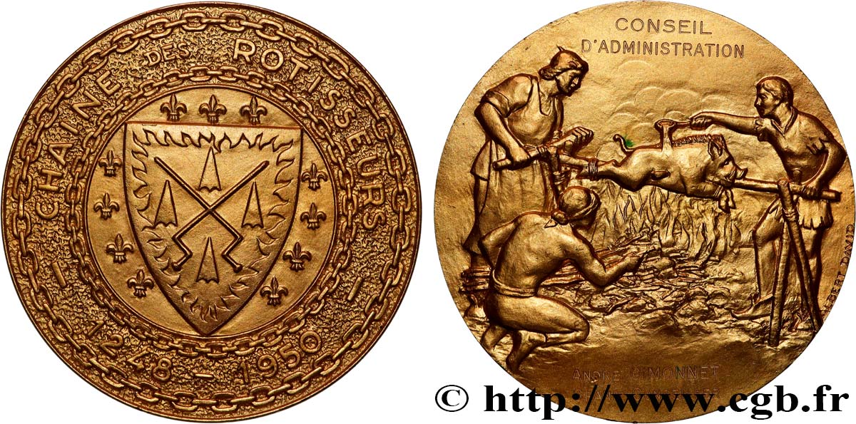 AGRICULTURAL, HORTICULTURAL, FISHING AND HUNTING SOCIETIES Médaille, Médaille d’or de la Chaîne des Rotisseurs MS/AU