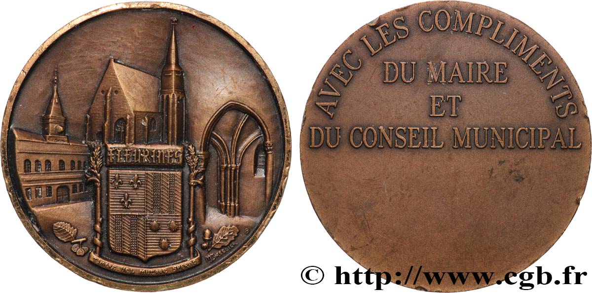 CONSEIL GÉNÉRAL, DÉPARTEMENTAL OU MUNICIPAL - CONSEILLERS Médaille, Avec les compliments du Conseil municipal BB