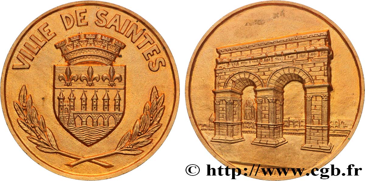 TOWNS AND TOWN HALLS Médaille, Ville de Saintes AU