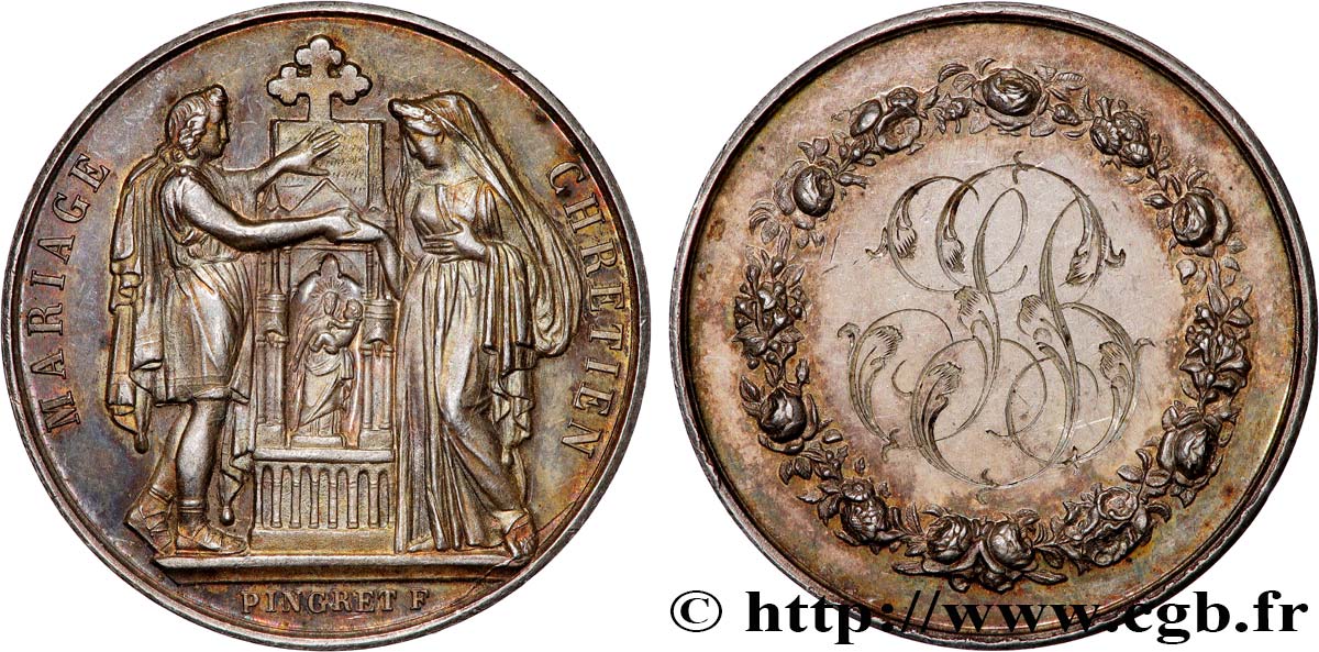 AMOUR ET MARIAGE Médaille, Mariage chrétien TTB+