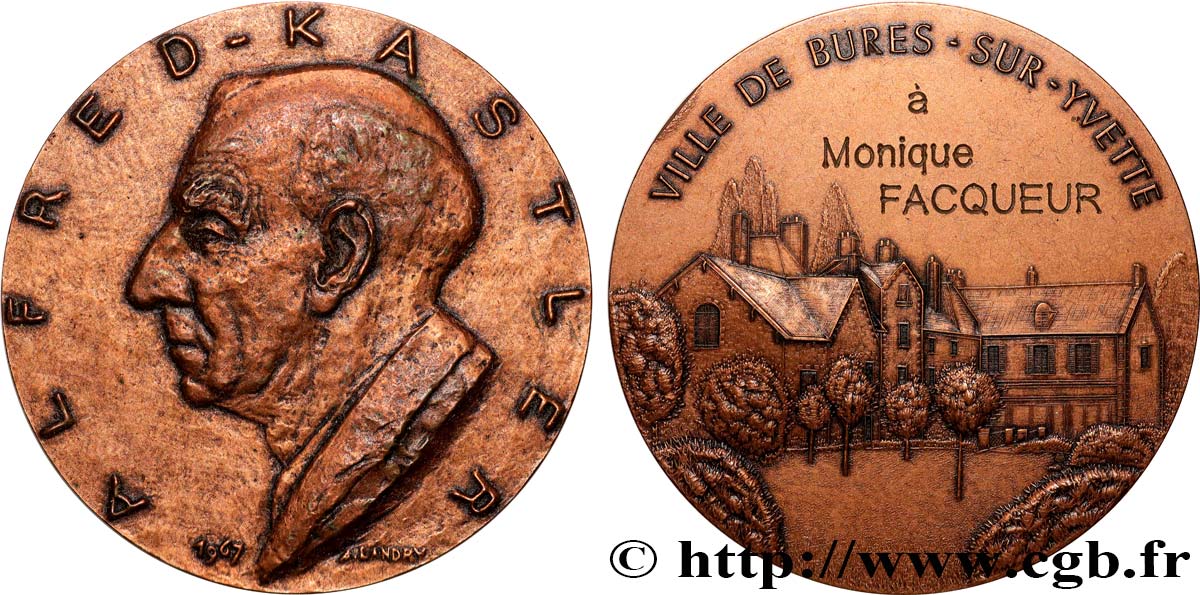 QUINTA REPUBBLICA FRANCESE Médaille, Alfred Kastler q.SPL