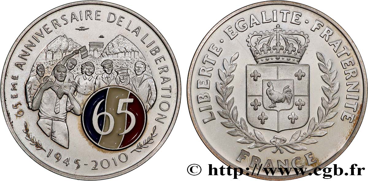 CINQUIÈME RÉPUBLIQUE Médaille, 65e anniversaire de la libération TTB+