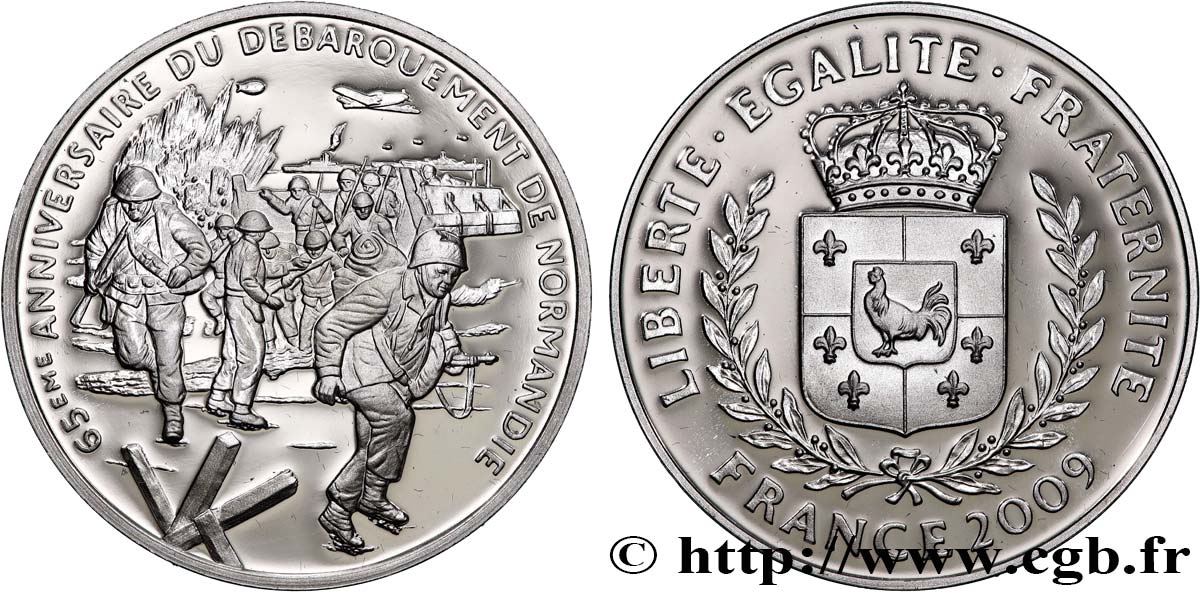 CINQUIÈME RÉPUBLIQUE Médaille, 65e anniversaire du débarquement de Normandie SUP