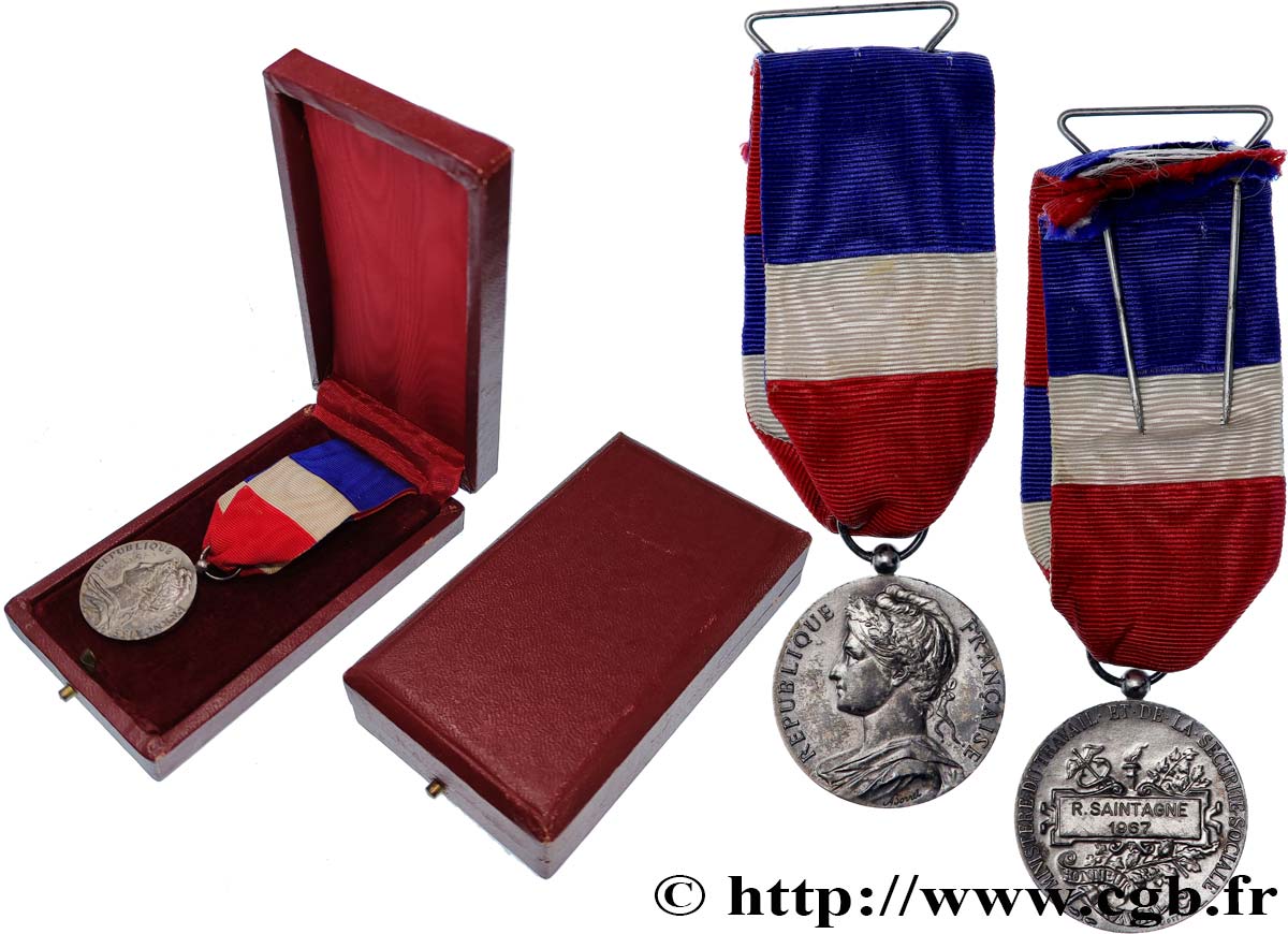 V REPUBLIC Médaille d’honneur du Travail, Ministère du Travail XF