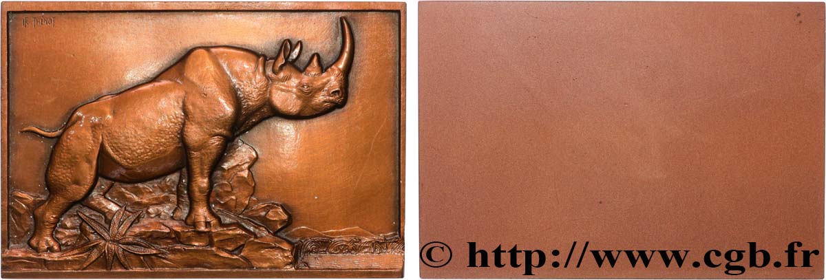 ANIMAUX Plaquette animalière - le Rhinocéros TTB+