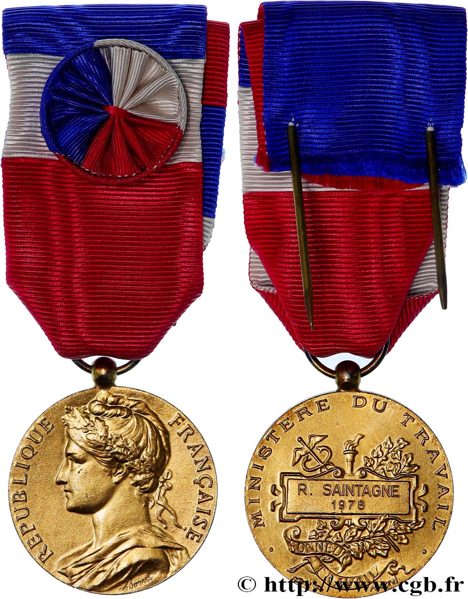 FUNFTE FRANZOSISCHE REPUBLIK Médaille d’honneur du Travail, Ministère du Travail VZ