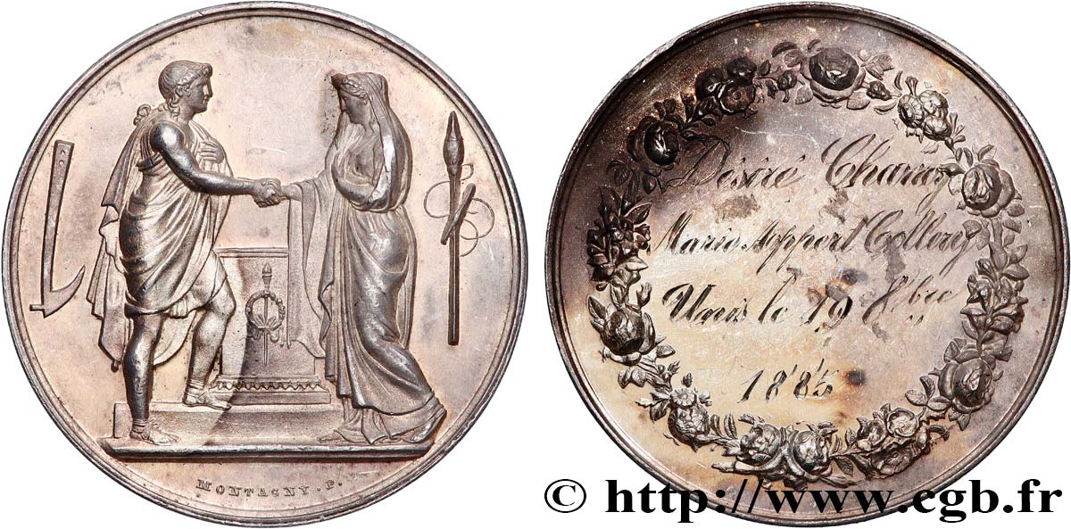 AMOUR ET MARIAGE Médaille de mariage, Couple antique AU