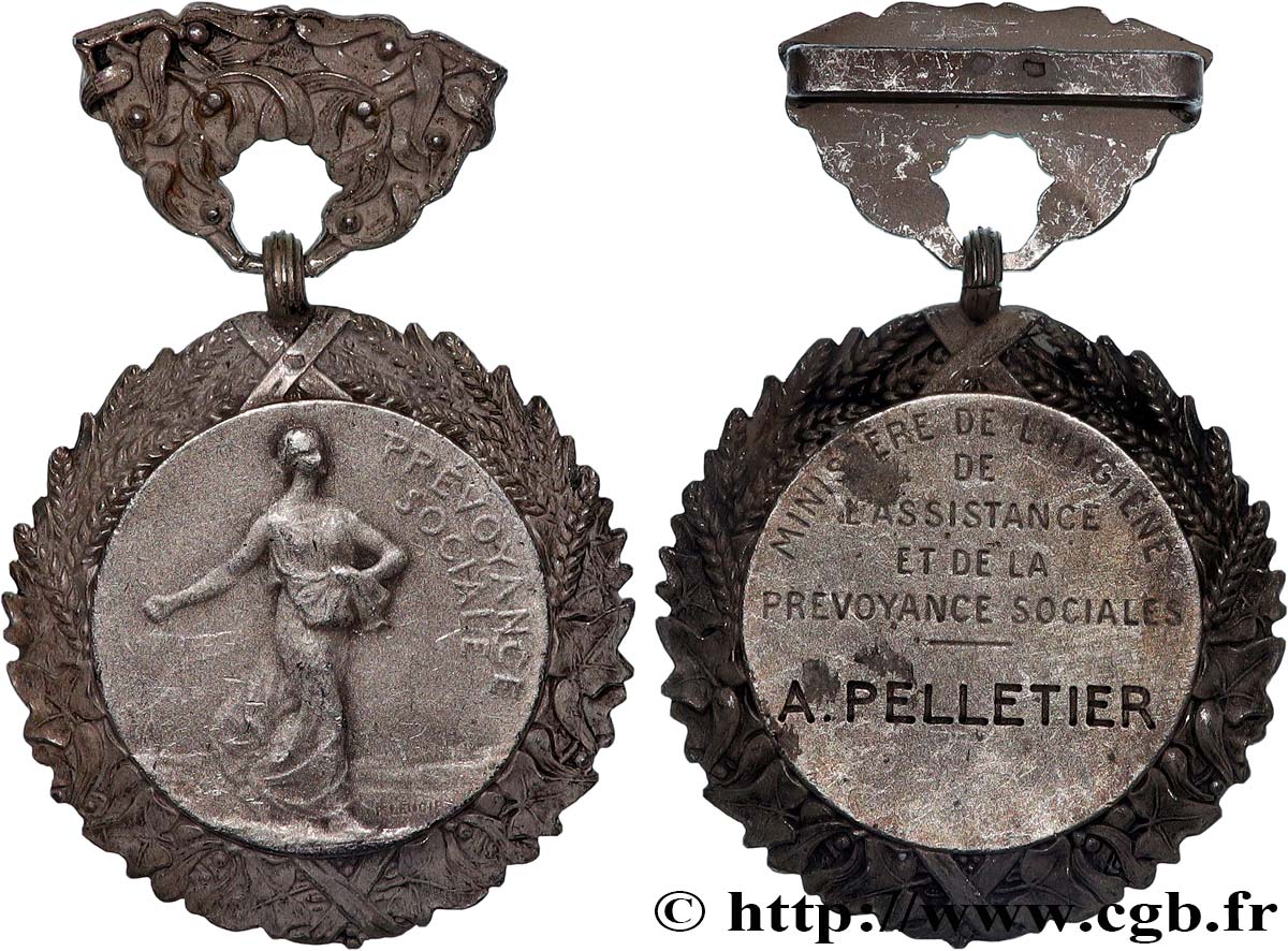 LES ASSURANCES Médaille, Ministère de l’hygiène, de l’assistance et de la prévoyance sociales q.SPL