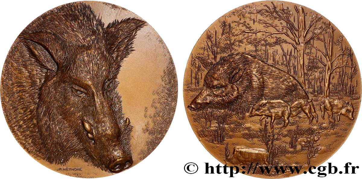 ANIMALS Médaille animalière - Sanglier AU