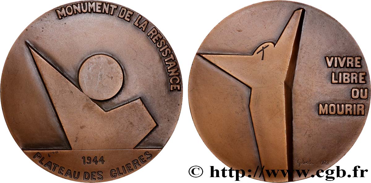 V REPUBLIC Médaille, monument de la résistance du plateau des Glières AU