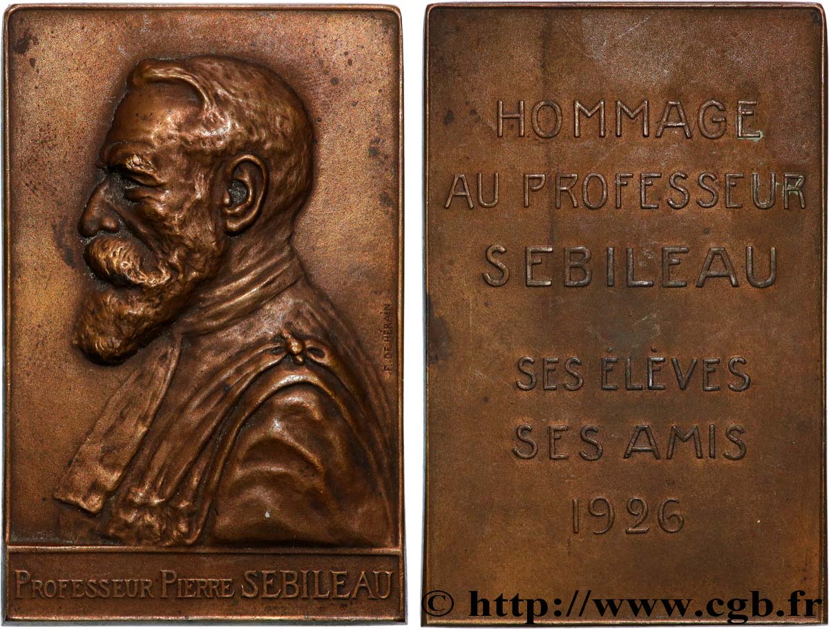 PERSONNAGES DIVERS Plaquette, Hommage au Professeur Pierre Sebileau TTB