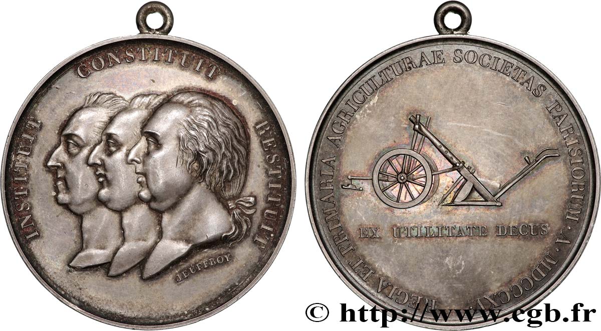 LOUIS XVIII Médaille, Société parisienne d’agriculture AU