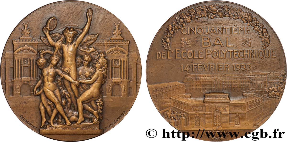 TERCERA REPUBLICA FRANCESA Médaille, 50e bal de l’École Polytechnique EBC