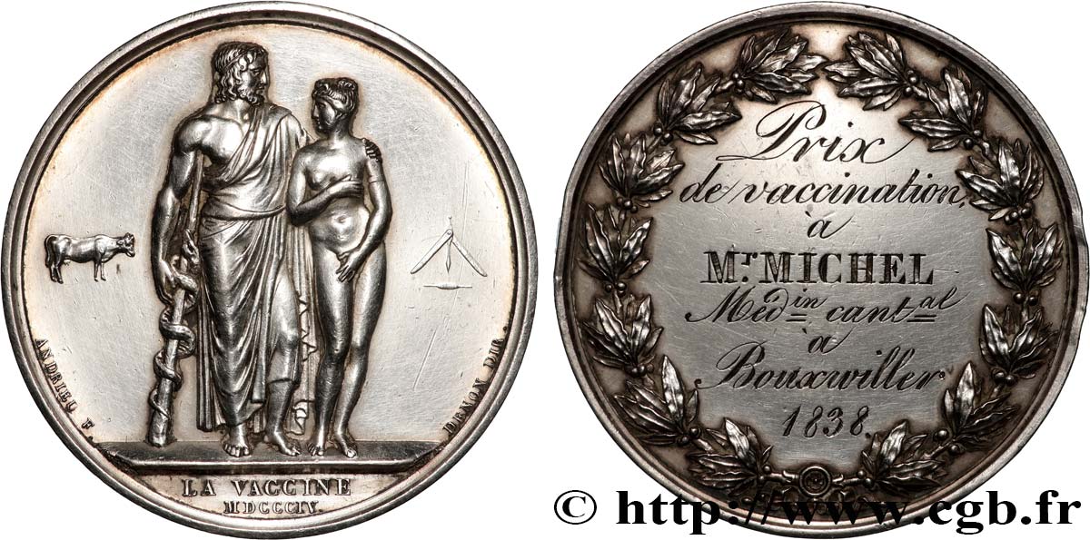 LOUIS-PHILIPPE Ier Médaille, La Vacciné, Prix de vaccination TTB