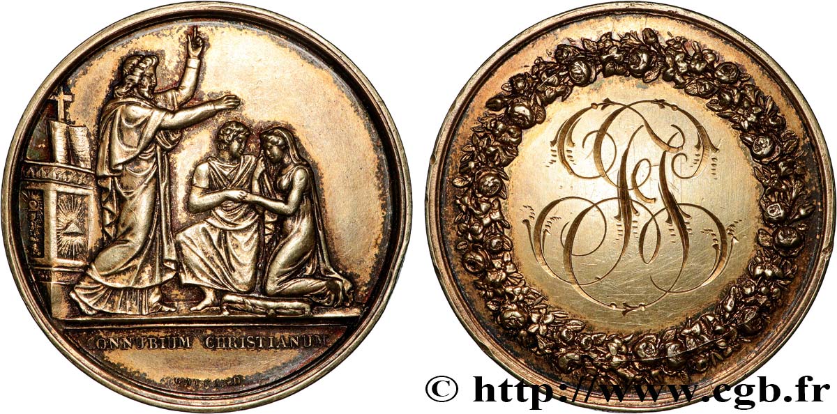 AMOUR ET MARIAGE Médaille de mariage, Connubium Christianum TTB+