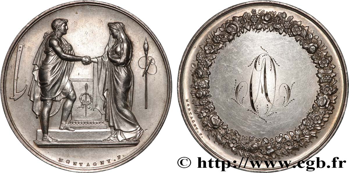 AMOUR ET MARIAGE Médaille de mariage, Couple antique AU