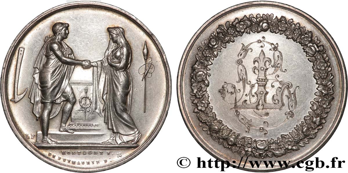 AMOUR ET MARIAGE Médaille de mariage, Couple antique TTB+