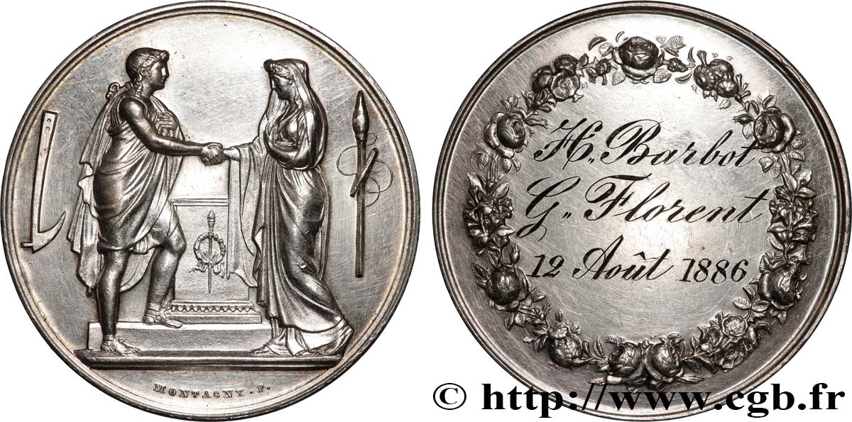 AMOUR ET MARIAGE Médaille de mariage, Couple antique AU