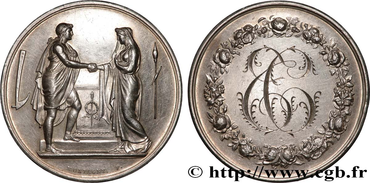 AMOUR ET MARIAGE Médaille de mariage, Couple antique AU