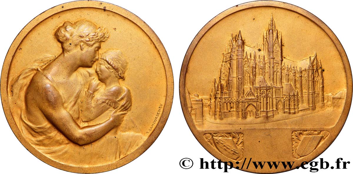 TROISIÈME RÉPUBLIQUE Médaille, Cathédrale Saint-Étienne de Metz TTB