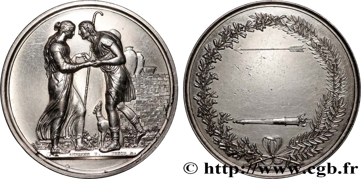 AMOUR ET MARIAGE Médaille de mariage, Jacob et Rachel, Stéphanie Napoléon et le Prince Louis de Bade TTB+