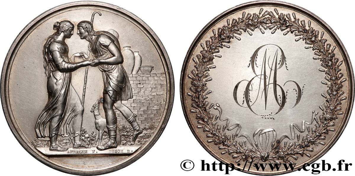 AMOUR ET MARIAGE Médaille de mariage, Jacob et Rachel, Stéphanie Napoléon et le Prince Louis de Bade fVZ