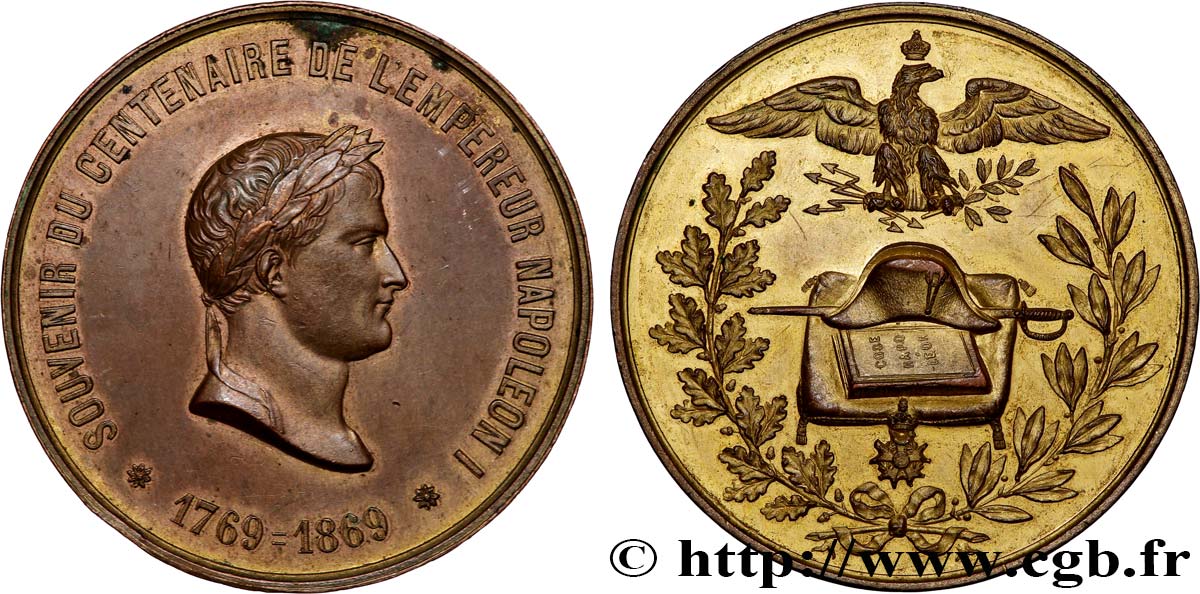SECOND EMPIRE Médaille, Centenaire de l’empereur Napoléon Ier AU