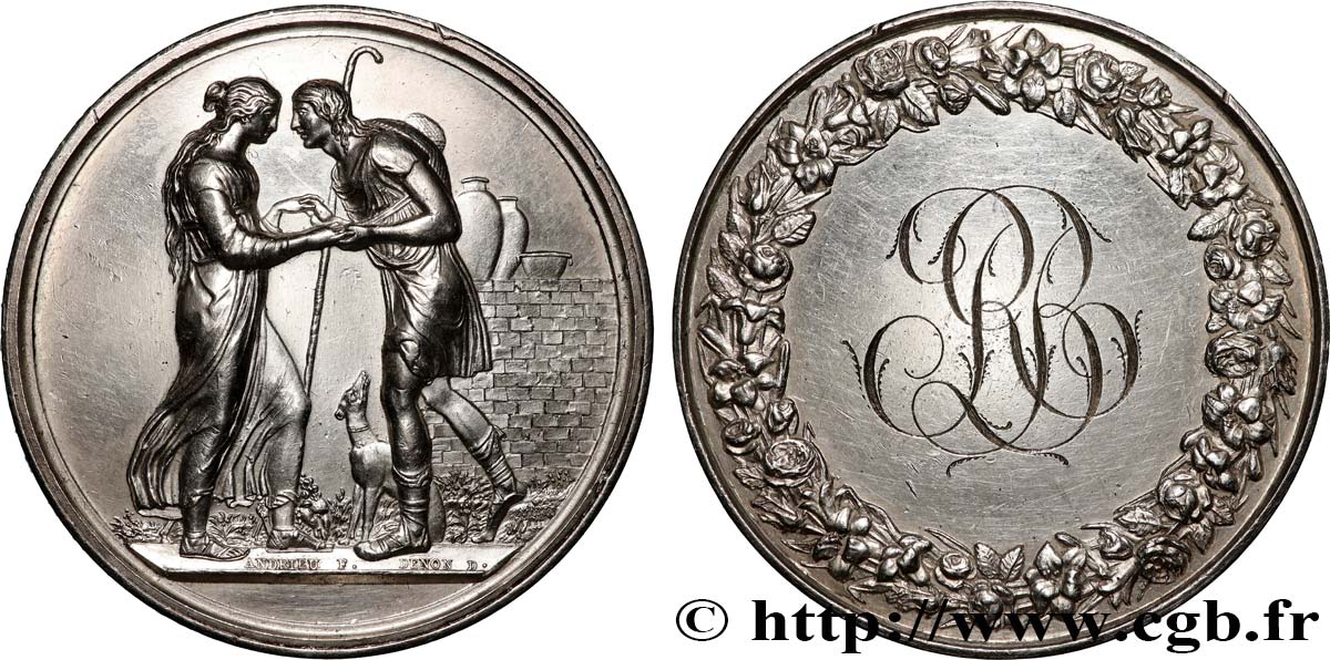 AMOUR ET MARIAGE Médaille de mariage, Jacob et Rachel, Stéphanie Napoléon et le Prince Louis de Bade TTB+