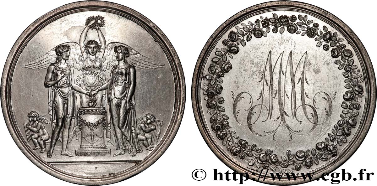 LOVE AND MARRIAGE Médaille de Mariage, Paix de Lunéville (1801) XF