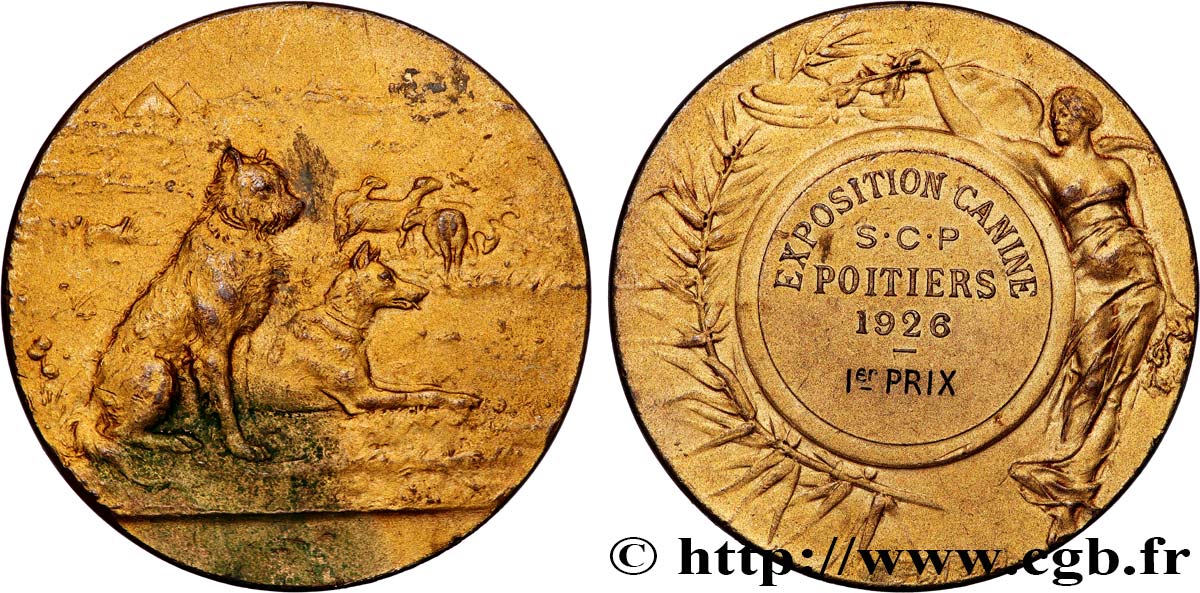 DRITTE FRANZOSISCHE REPUBLIK Médaille, Exposition canine de Poitiers SS