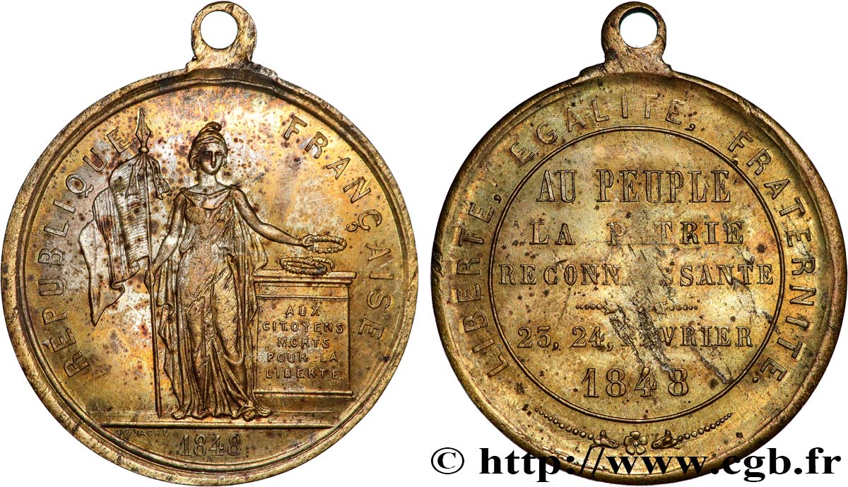 SECOND REPUBLIC Médaille, Au peuple la Patrie reconnaissante XF