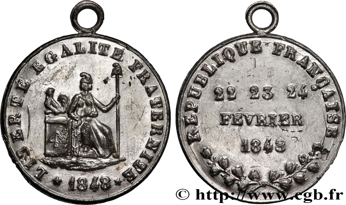 DEUXIÈME RÉPUBLIQUE Médaille, Journées de février AU