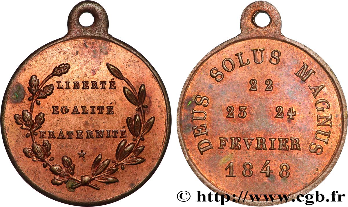 DEUXIÈME RÉPUBLIQUE Médaille, Journées de février q.SPL