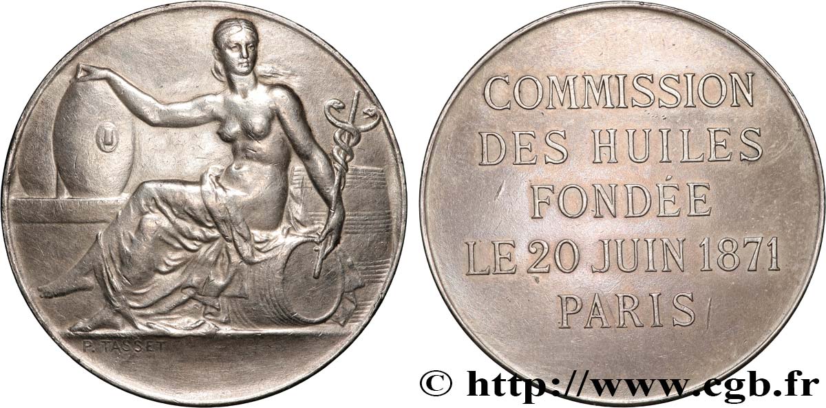 III REPUBLIC Médaille, Commission des huiles XF