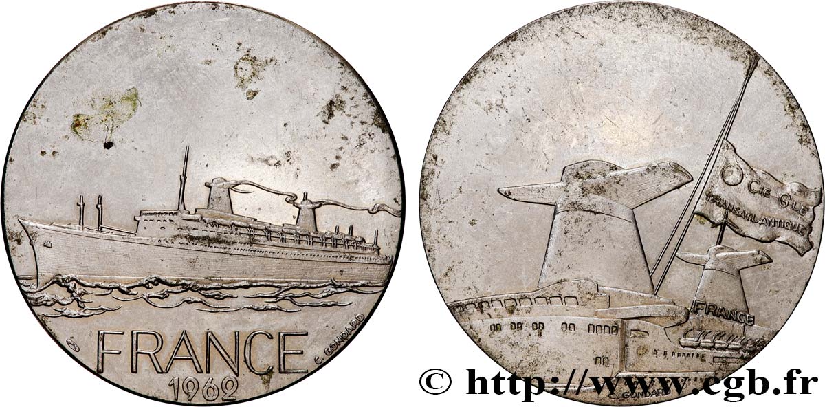 FUNFTE FRANZOSISCHE REPUBLIK Médaille, Paquebot France SS