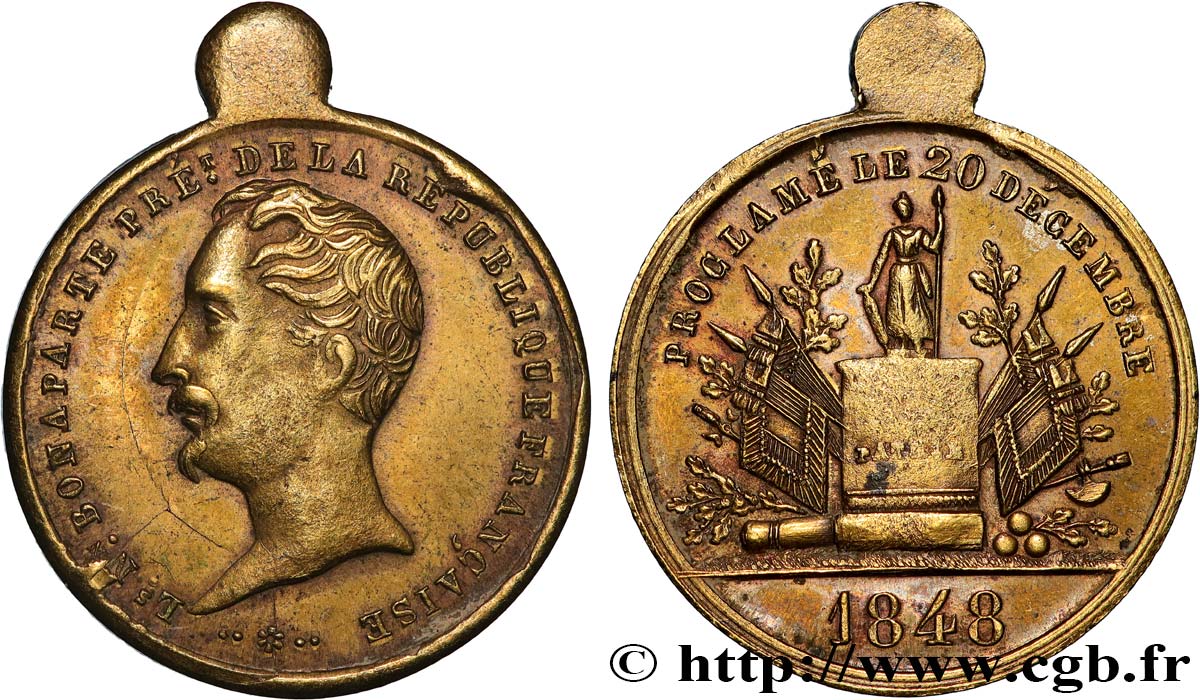 DEUXIÈME RÉPUBLIQUE Médaille, Élection du président Louis Napoléon Bonaparte SS