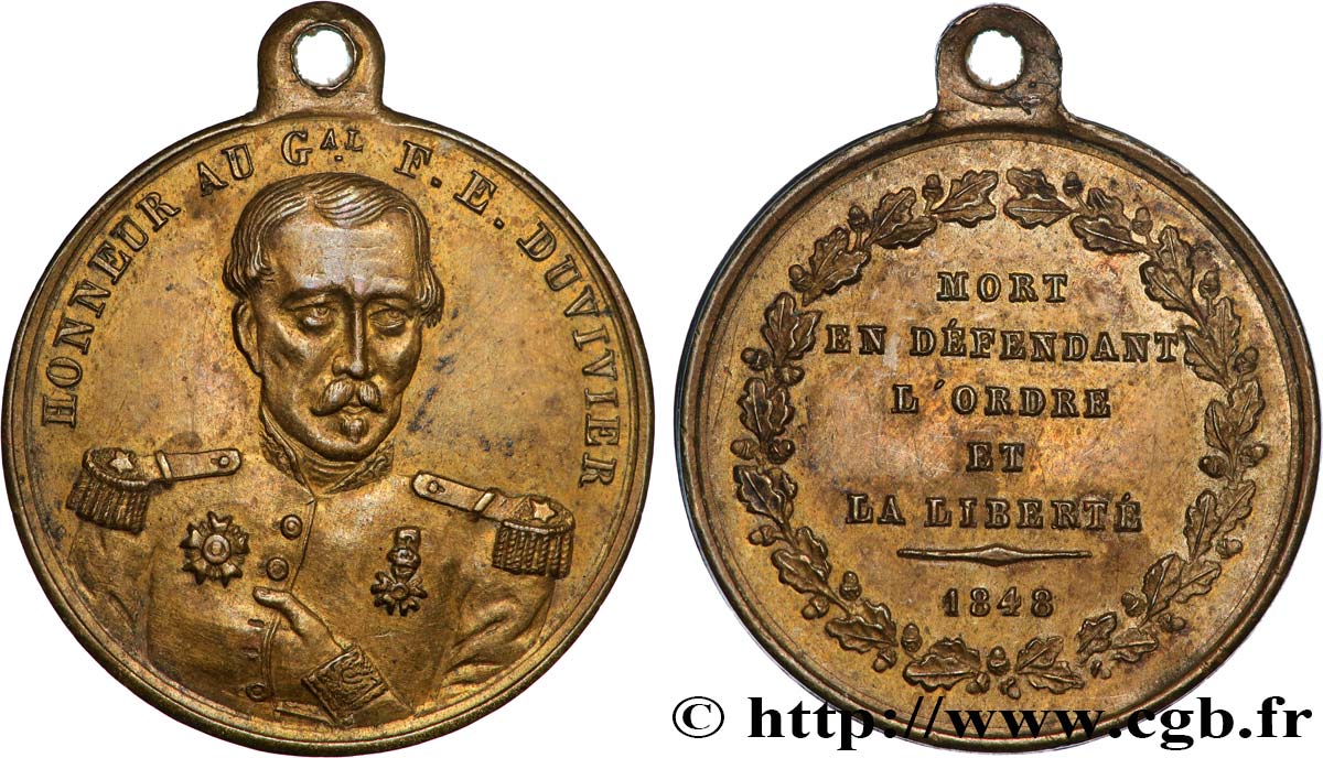 DEUXIÈME RÉPUBLIQUE Médaille, Honneur au général Duvivier TTB+