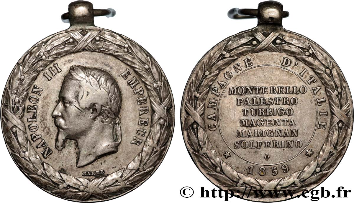 SECOND EMPIRE Médaille, Campagne d’Italie TTB