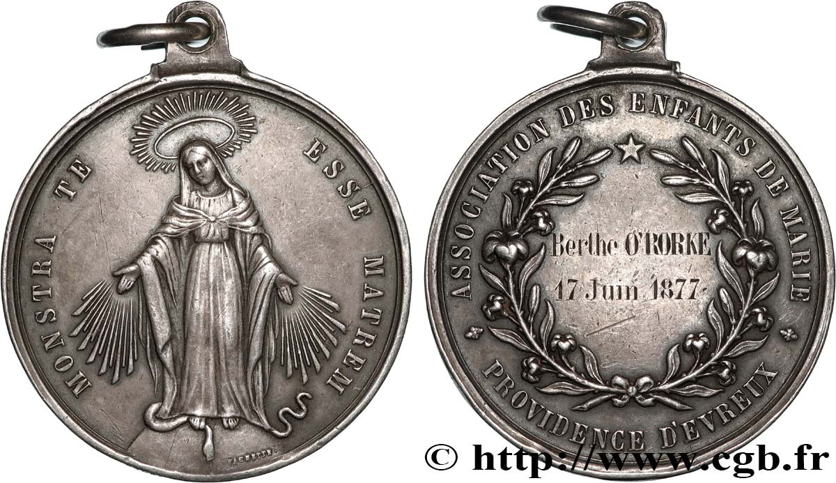 RELIGIOUS MEDALS Médaille,Association des enfants de Marie AU