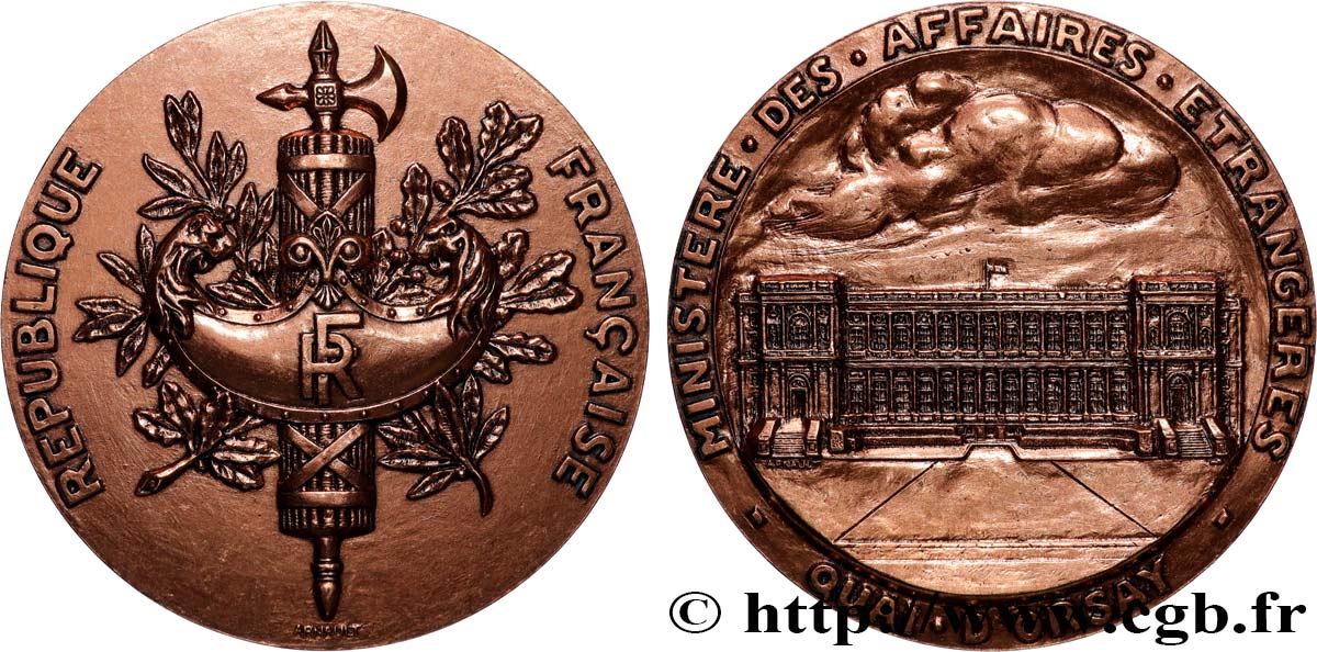V REPUBLIC Médaille, Ministère des affaires étrangères AU
