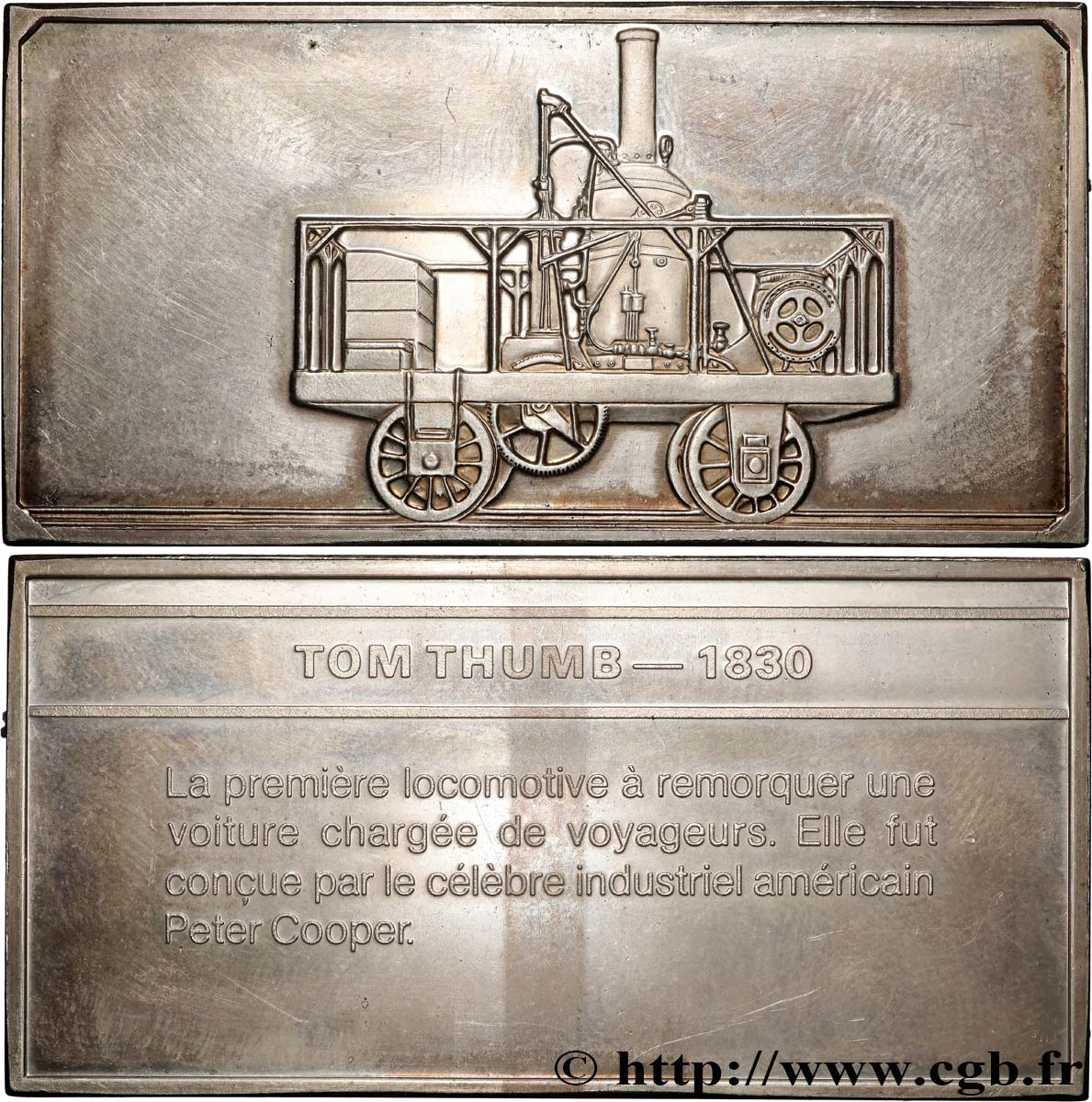 FUNFTE FRANZOSISCHE REPUBLIK Plaquette, locomotive Tom Thumb Polierte Platte