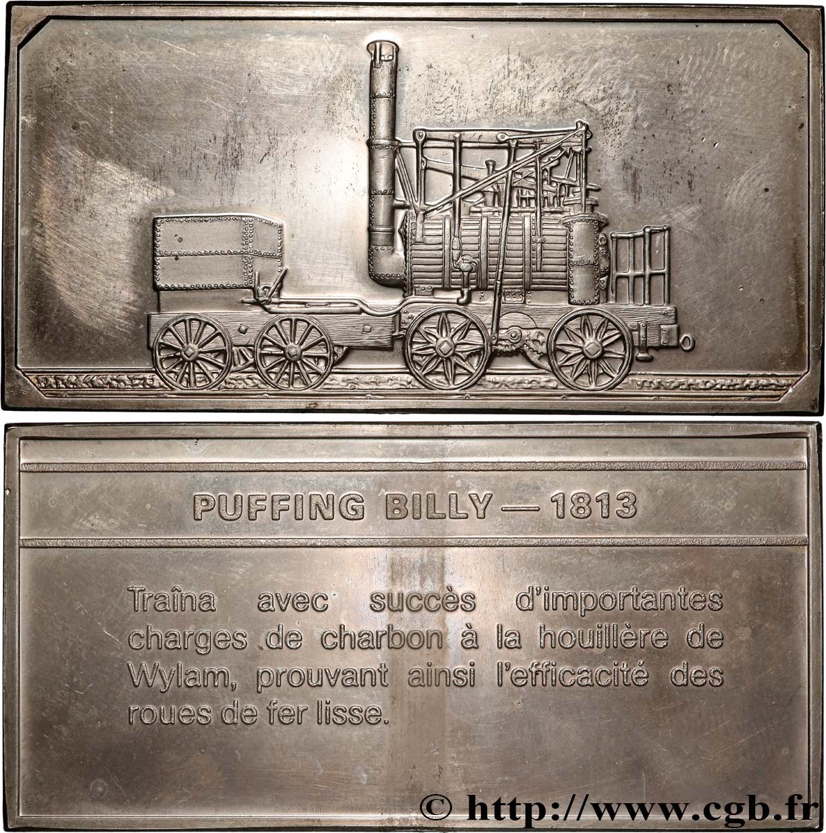 V REPUBLIC Plaquette, locomotive Puffing Billy Proof set