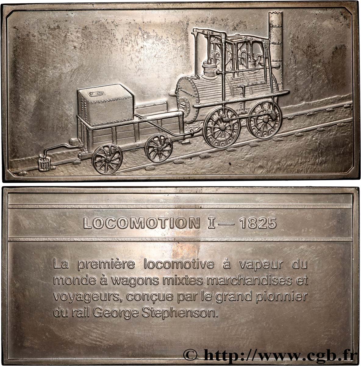 FUNFTE FRANZOSISCHE REPUBLIK Plaquette, locomotive Locomotion I Polierte Platte