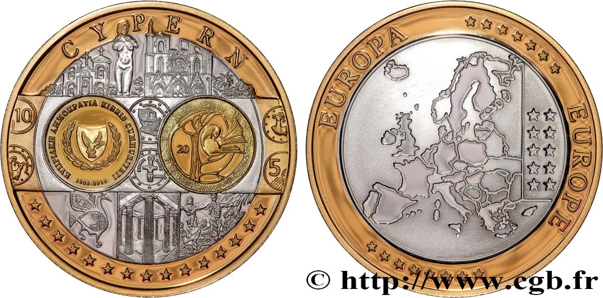 FUNFTE FRANZOSISCHE REPUBLIK Médaille, Europe, Chypre fST